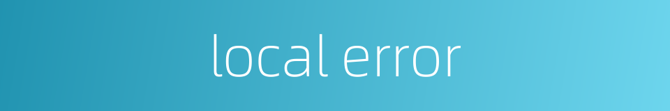 local error的同义词