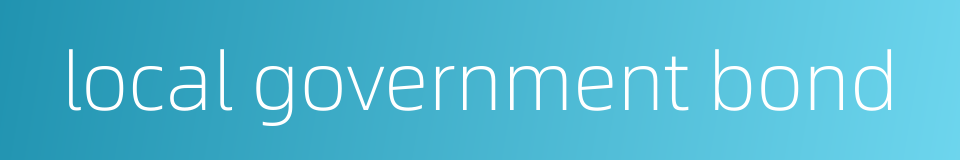 local government bond的同义词