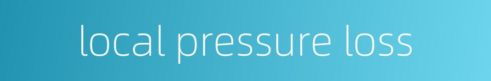 local pressure loss的同义词