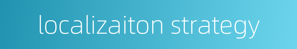 localizaiton strategy的同义词