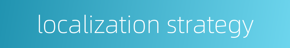 localization strategy的同义词