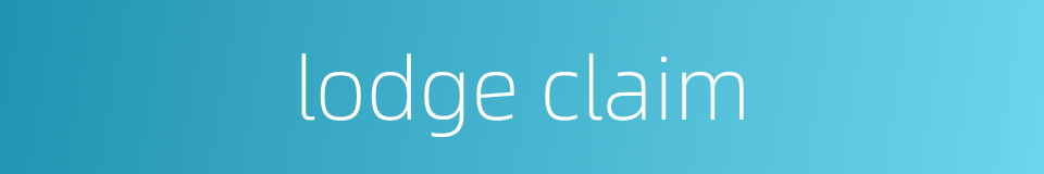 lodge claim的同义词