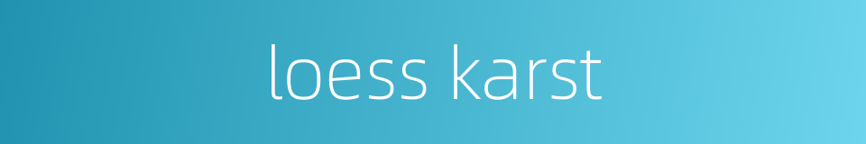 loess karst的同义词