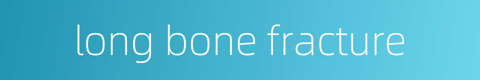 long bone fracture的同义词