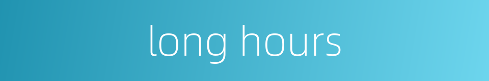 long hours的同义词