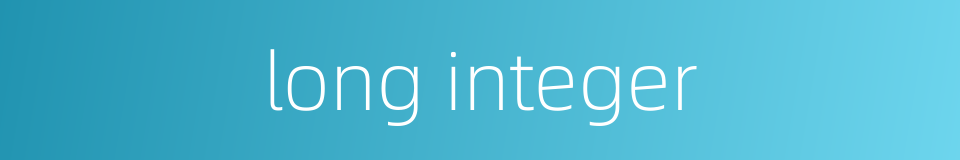 long integer的同义词