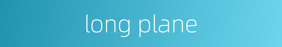 long plane的同义词