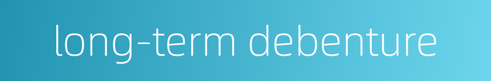 long-term debenture的同义词