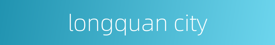 longquan city的同义词