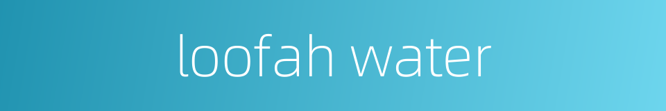 loofah water的同义词