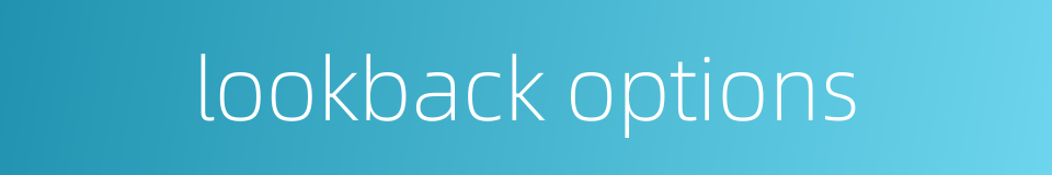 lookback options的同义词