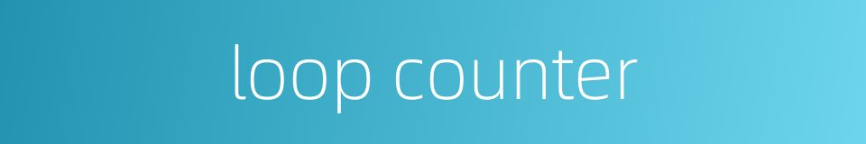 loop counter的同义词