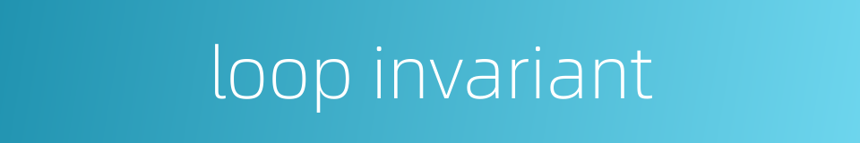 loop invariant的同义词