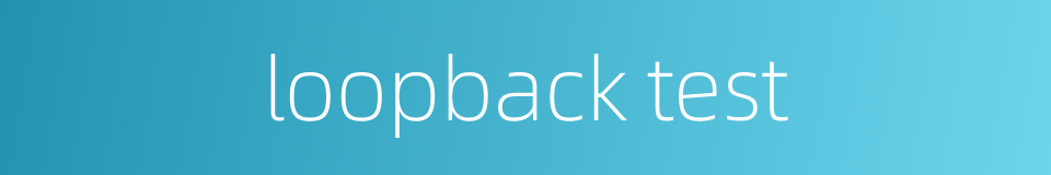 loopback test的同义词