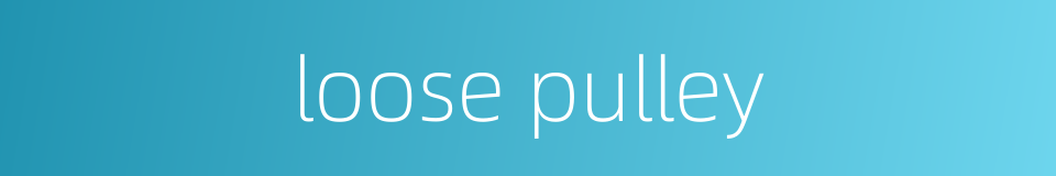 loose pulley的同义词