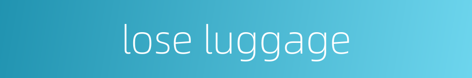 lose luggage的同义词