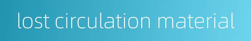 lost circulation material的同义词
