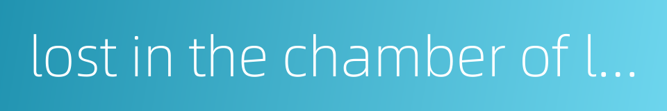 lost in the chamber of love的同义词