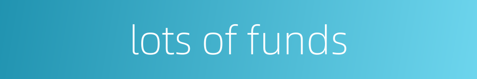 lots of funds的同义词
