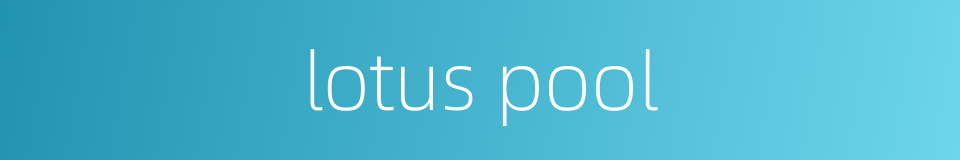 lotus pool的同义词