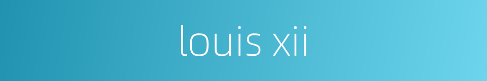 louis xii的同义词