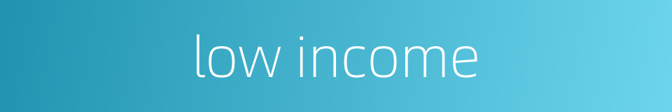 low income的同义词