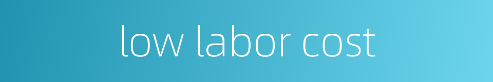 low labor cost的同义词