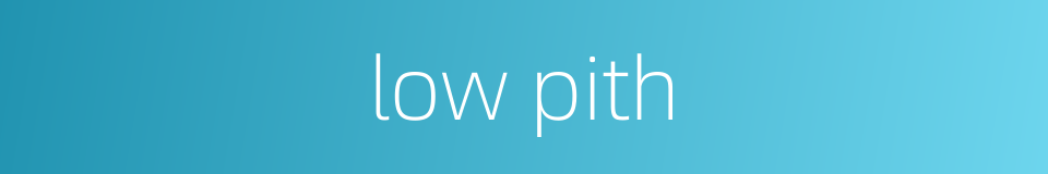 low pith的同义词