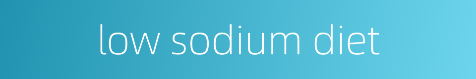 low sodium diet的同义词