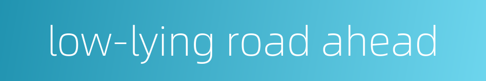 low-lying road ahead的同义词