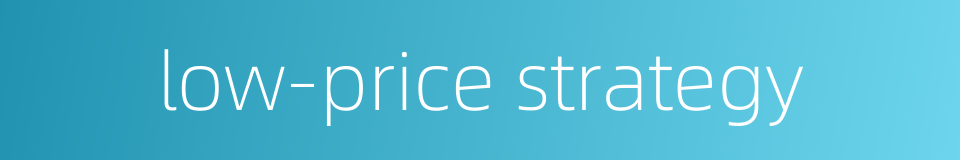 low-price strategy的同义词