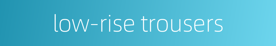 low-rise trousers的同义词
