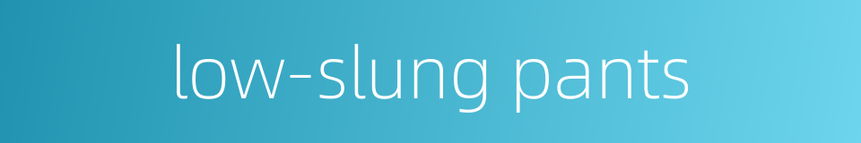 low-slung pants的同义词