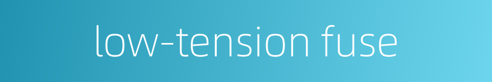 low-tension fuse的同义词