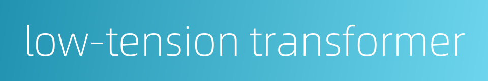 low-tension transformer的同义词