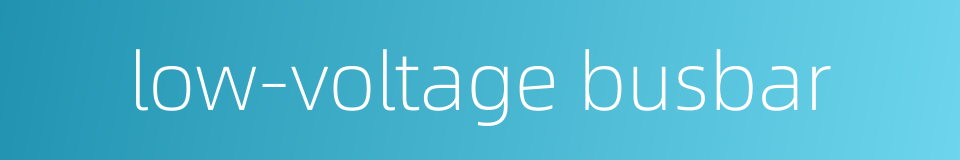 low-voltage busbar的同义词
