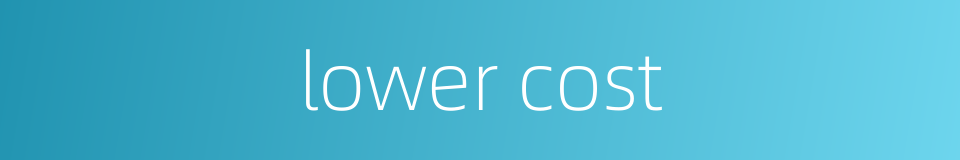 lower cost的同义词