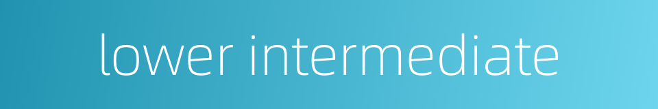 lower intermediate的同义词
