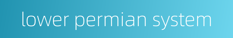 lower permian system的同义词