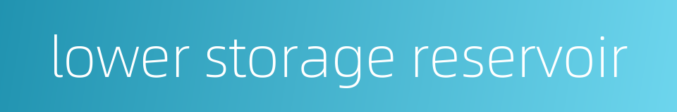 lower storage reservoir的同义词