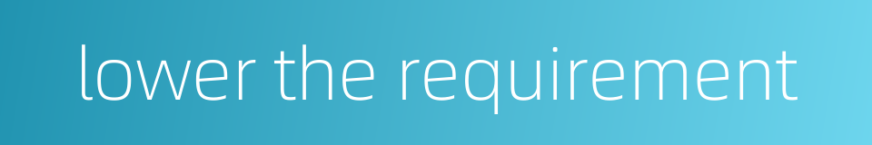 lower the requirement的同义词