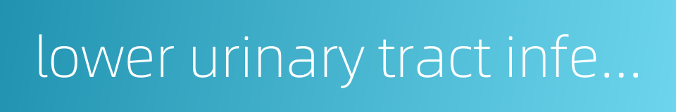 lower urinary tract infection的同义词