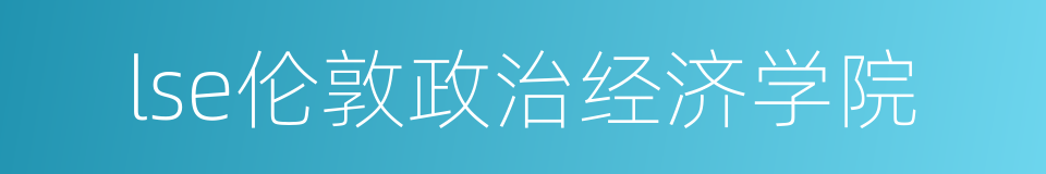 lse伦敦政治经济学院的同义词