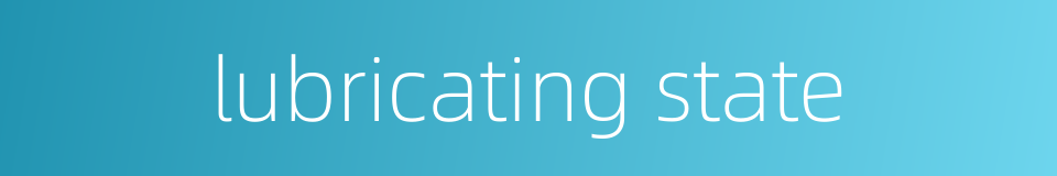 lubricating state的同义词