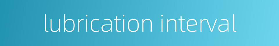 lubrication interval的同义词