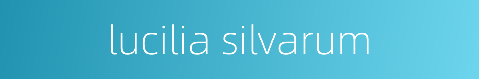 lucilia silvarum的同义词