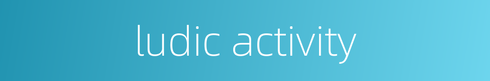 ludic activity的同义词