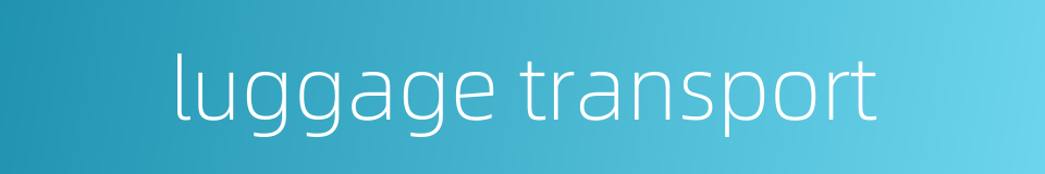 luggage transport的同义词