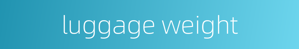 luggage weight的同义词