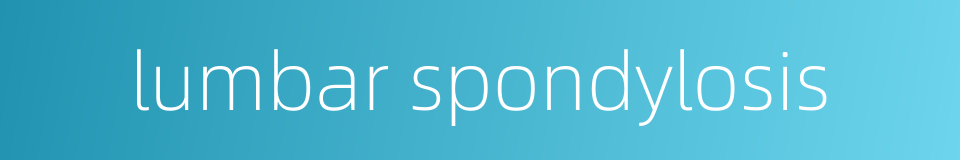 lumbar spondylosis的同义词